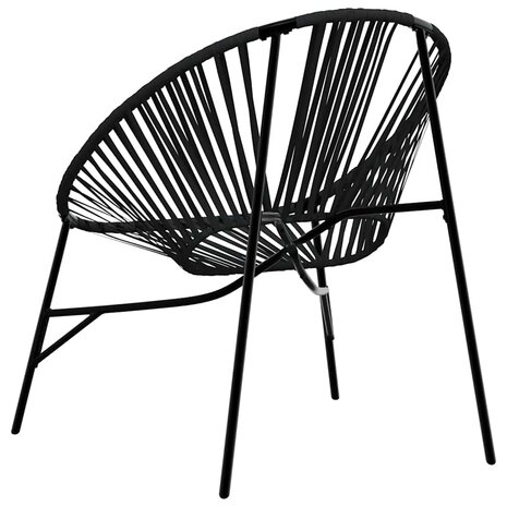 Set tuinstoelen 3-delig poly rattan zwart