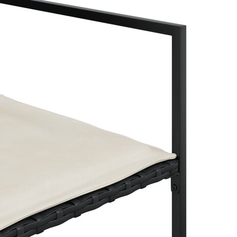 Tuinstoelen 4 st met kussens poly rattan zwart