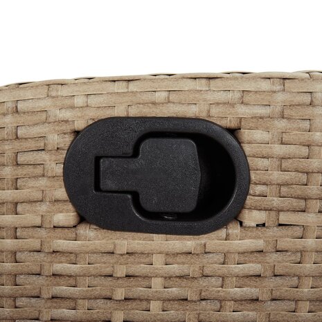 Tuinstoelen 2 st verstelbaar kussens poly rattan gemengd beige
