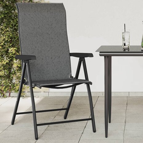 Tuinstoelen 4 st inklapbaar poly rattan grijs