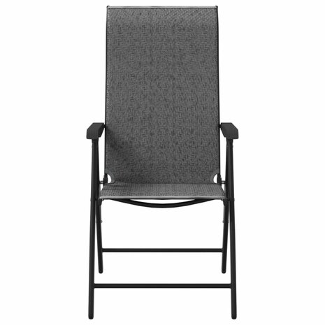 Tuinstoelen 4 st inklapbaar poly rattan grijs