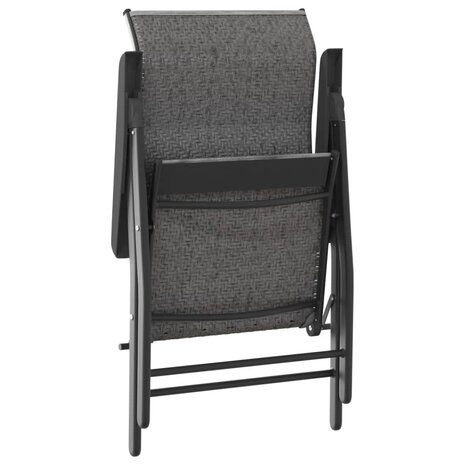 Tuinstoelen 4 st inklapbaar poly rattan grijs