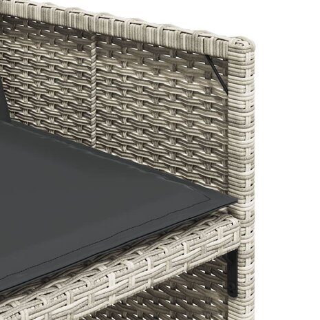 Tuinstoelen 4 st met kussens poly rattan lichtgrijs