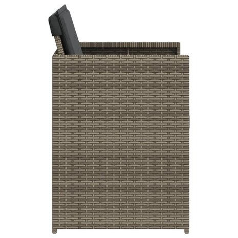 Tuinstoelen 4 st met kussens poly rattan grijs