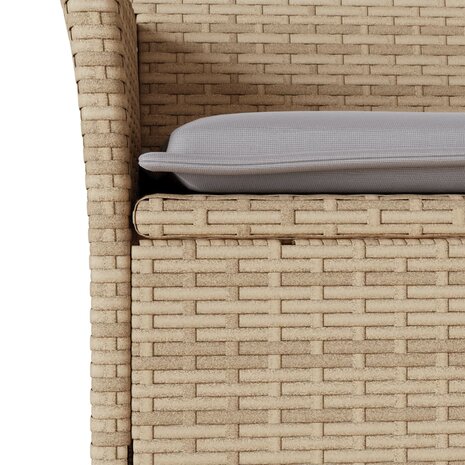Tuinstoelen 2 st met kussens poly rattan beige