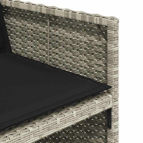 Tuinstoelen 4 st met kussens poly rattan lichtgrijs