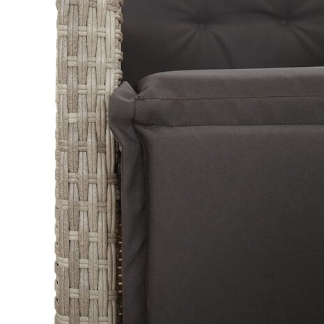 Tuinstoelen 2 st verstelbaar voetensteun poly rattan lichtgrijs