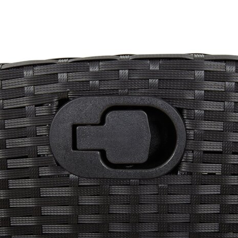 Tuinstoelen 2 st verstelbaar met voetensteun poly rattan zwart