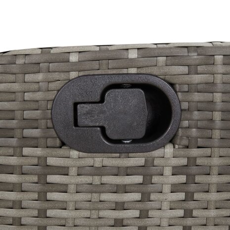 Tuinstoelen 2 st verstelbaar met voetensteun poly rattan grijs