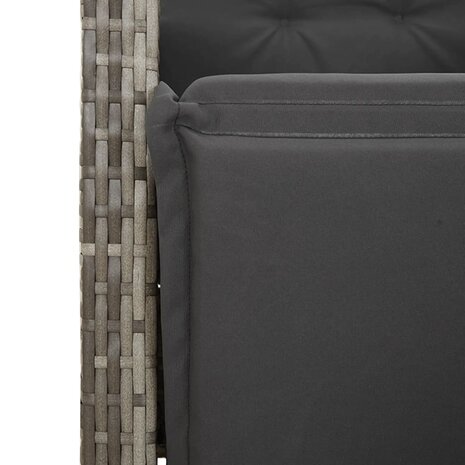 Tuinstoelen 2 st verstelbaar met voetensteun poly rattan grijs