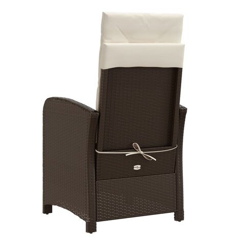 Tuinstoelen 2 st verstelbaar met voetensteun poly rattan bruin