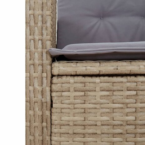 Tuinstoelen 2 st verstelbaar kussens poly rattan gemengd beige