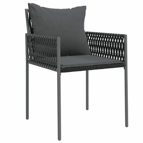 Tuinstoelen 6 st met kussens 54x61x83 cm poly rattan zwart
