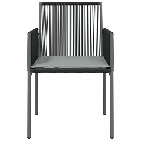 Tuinstoelen 4 st met kussens 54x60,5x83,5 cm poly rattan zwart