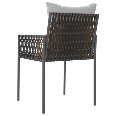 Tuinstoelen 6 st met kussens 54x61x83 cm poly rattan bruin