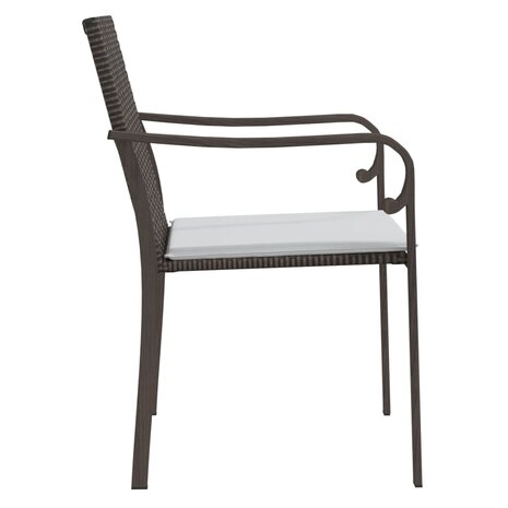 Tuinstoelen 6 st met kussens 56x59x84 cm poly rattan bruin