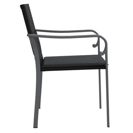 Tuinstoelen 2 st met kussens 56x59x84 cm poly rattan zwart