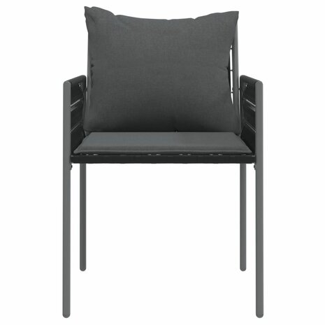 Tuinstoelen 2 st met kussens 54x61x83 cm poly rattan zwart