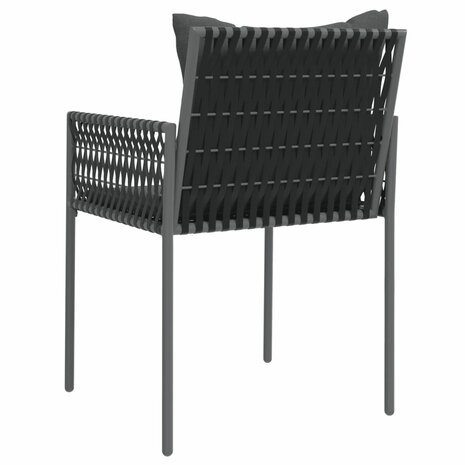 Tuinstoelen 2 st met kussens 54x61x83 cm poly rattan zwart