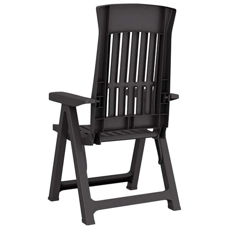 Tuinstoelen 2 st verstelbaar PP antracietkleurig