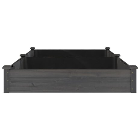 Plantenbak verhoogd met voering 240x120x25 cm vurenhout grijs