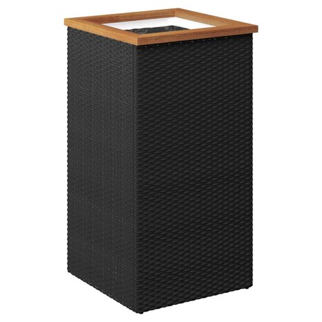 Plantenbak 40x40x80 cm poly rattan zwart