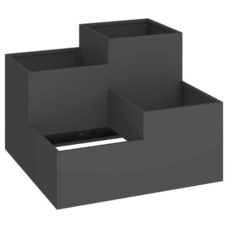Tuin Bloempot Zwart 80 x 80 x 60 cm Staal