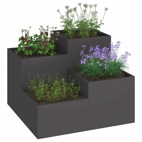 Tuin Bloempot Zwart 80 x 80 x 60 cm Staal