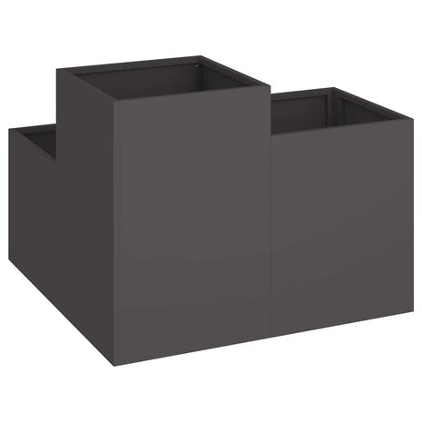 Tuin Bloempot Zwart 80 x 80 x 60 cm Staal