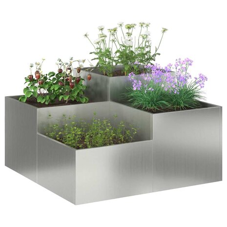 Tuin Bloempot Zilver 100 x 100 x 48 cm Gegalvaniseerd staal