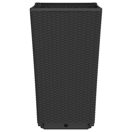 Plantenbakken 2 st 32,5x32,5x57 cm polypropeen zwart