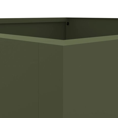 Plantenbak 52x48x75 cm staal olijfgroen