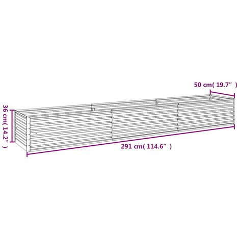Plantenbak verhoogd 291x50x36 cm cortenstaal