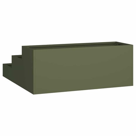 Tuin Bloempot Olijfgroen 90 x 90 x 35 cm Staal