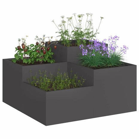 Tuin Bloempot Zwart 80 x 80 x 48 cm Staal