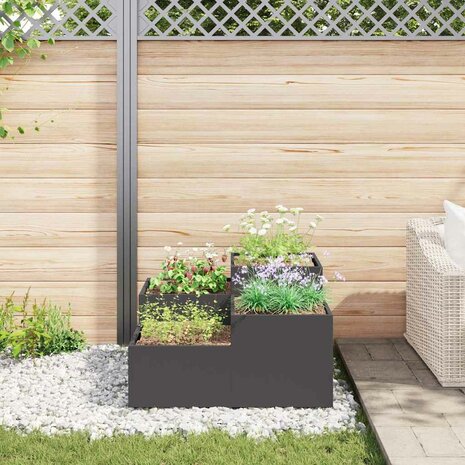 Tuin Bloempot Zwart 80 x 80 x 48 cm Staal