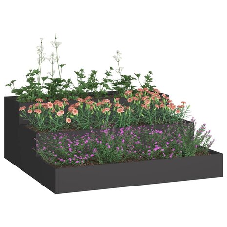 Tuin Bloempot Zwart 90 x 90 x 35 cm Staal