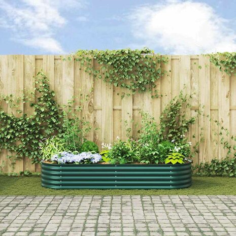 Verhoogde plantenbak Groen 240 x 80 x 44 cm Staal