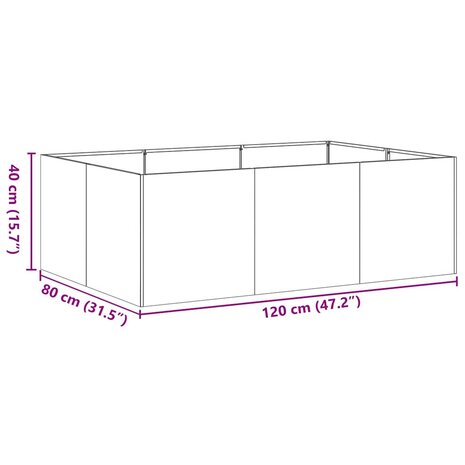 Plantenbak 120x80x40 cm staal antracietkleurig
