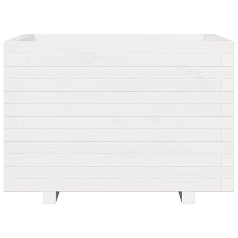 Plantenbak 70x70x49,5 cm massief grenenhout wit