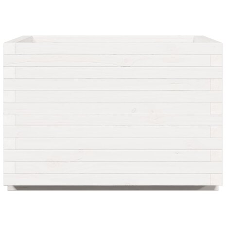Plantenbak 70x70x49,5 cm massief grenenhout wit