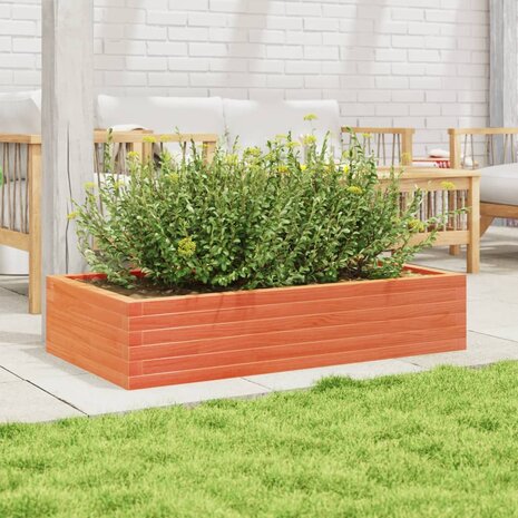 Plantenbak 110x60x23 cm massief grenenhout wasbruin