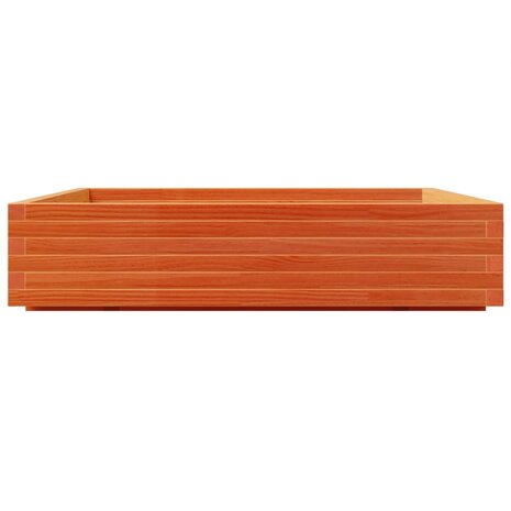 Plantenbak 110x110x26,5 cm massief grenenhout wasbruin