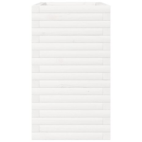 Plantenbak 70x40x68,5 cm massief grenenhout wit