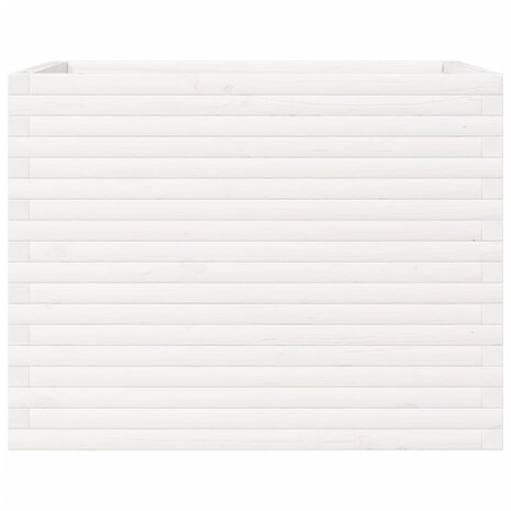 Plantenbak 90x60x68,5 cm massief grenenhout wit