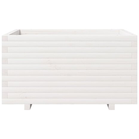 Plantenbak 90x60x49,5 cm massief grenenhout wit