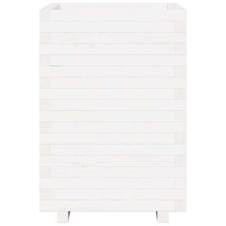 Plantenbak 50x50x72,5 cm massief grenenhout wit