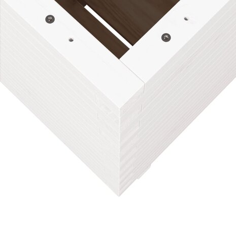 Plantenbak 50x50x72,5 cm massief grenenhout wit