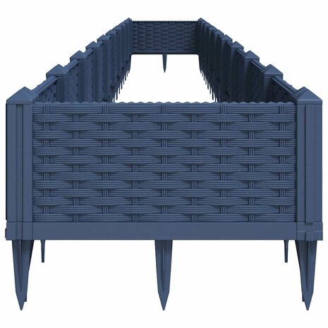 Plantenbak met pinnen 362,5x42,5x28,5 cm polypropeen blauwgrijs