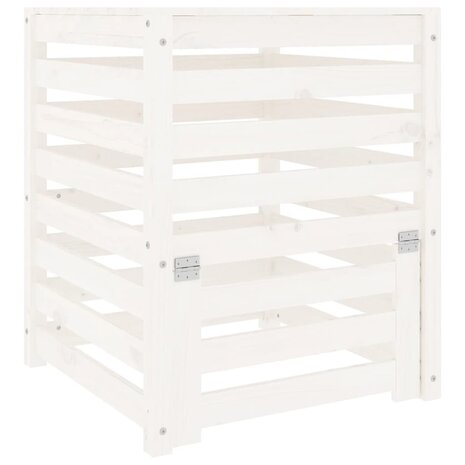 Compostbak 63,5x63,5x77,5 cm massief grenenhout wit